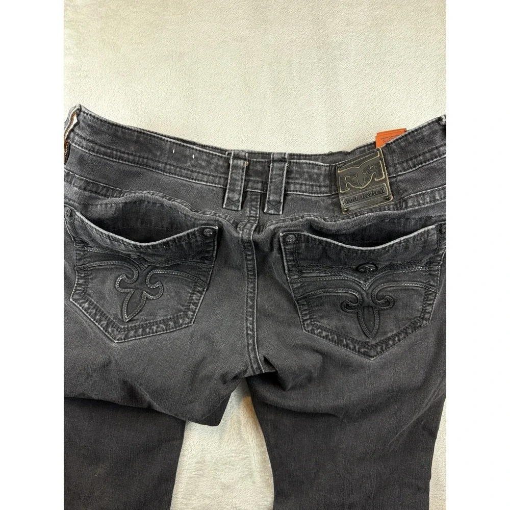 Rock Revival‎ Arther Alt Straight Jeans Men's 42x31 Black Denim Dark